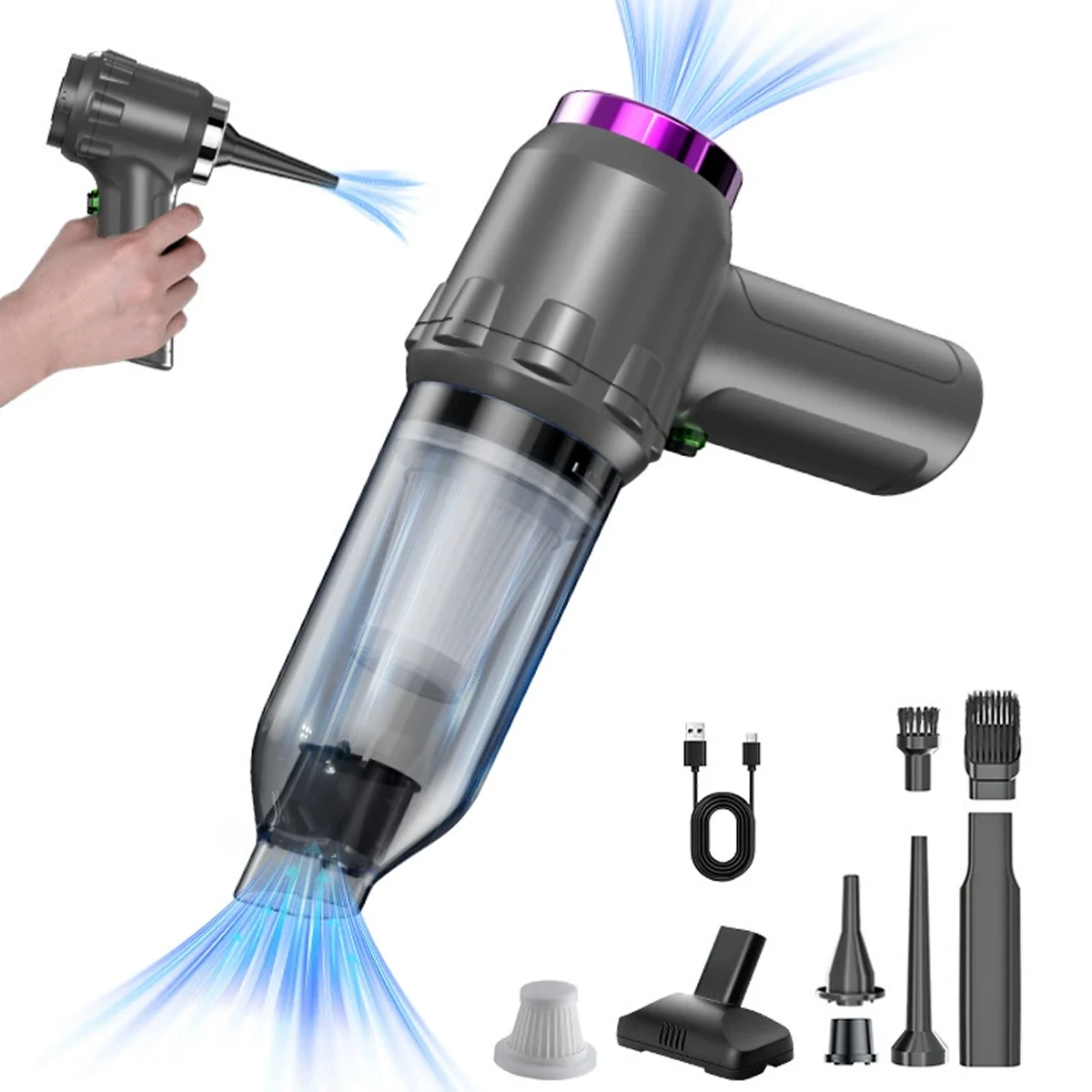 

Wireless car vacuum cleaner, small car portable, household rechargeable handheld car vacuum cleaner, dust blower