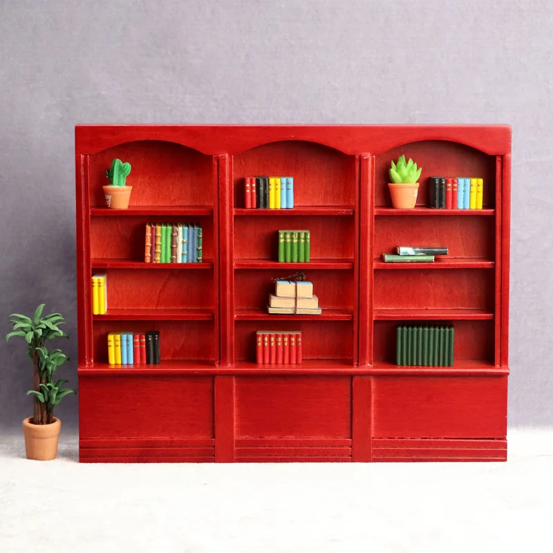 1pc 1/12 Scale Three-Layers Wood Mini  Display Bookcases Models Living Room Cooking Cabinet Furniture Accessories for 6''Figures