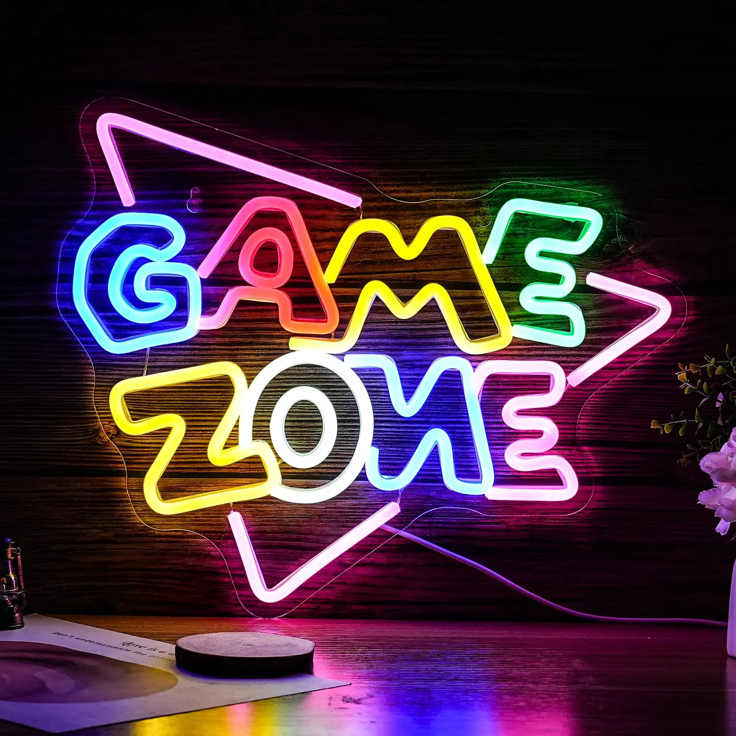 Game Zone Neon Led Sign for Wall Decor Game Neon Lights Signs with USB Powered for Game Room Bedroom Gifts Gamer (Multicolour)