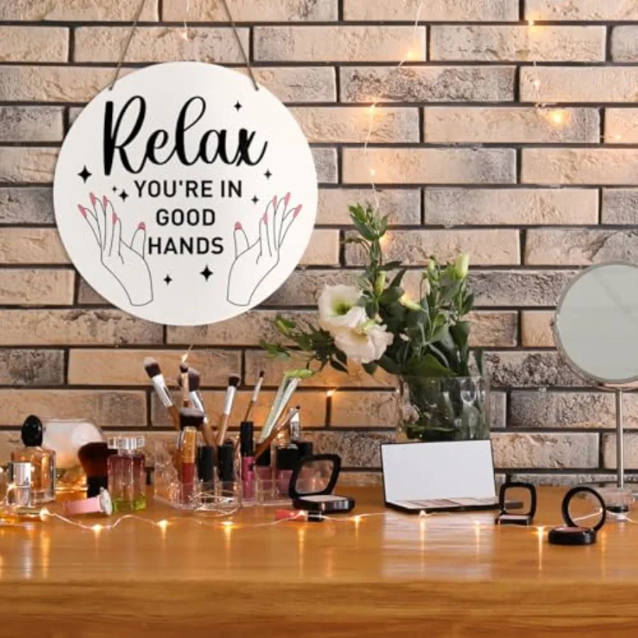 ديكور غرفة التجميل، ديكورات الصالونات، ديكور الحائط لصالونات التجميل لمصفف الشعر، صالون التجميل، ديكور خشبي معلق S #4