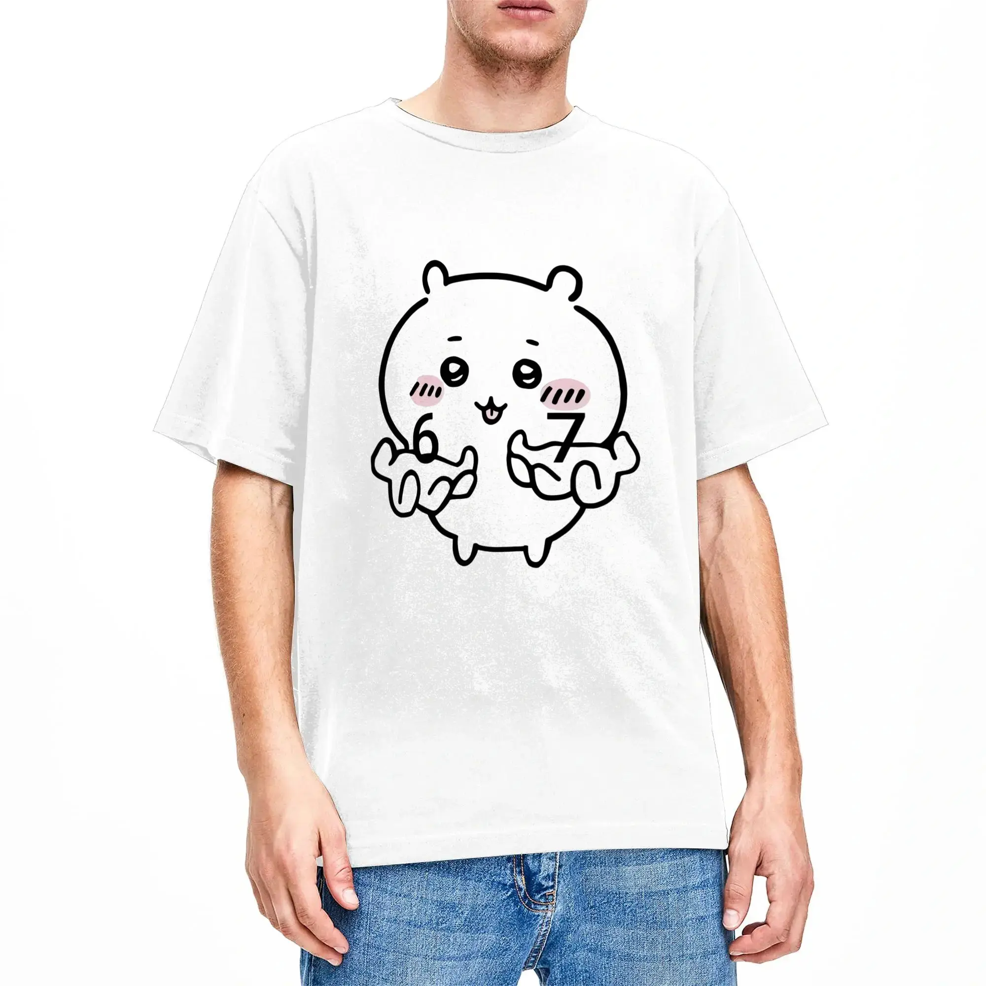 Chiikawas T Shirt Couple  Street Style T Shirts Summer Round Neck Hippie Tee Shirt Dropshipping Oversize Tops