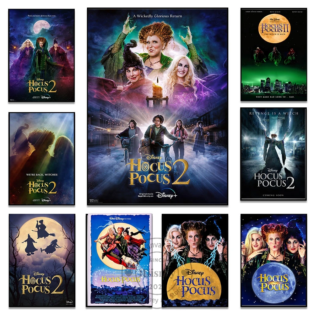 

Disney Hocus Pocus 2 Poster 2022 New Movies Prints 1993 Classic Cartoon Anime Film Wall Art Canvas Painting Kids Room Home Decor