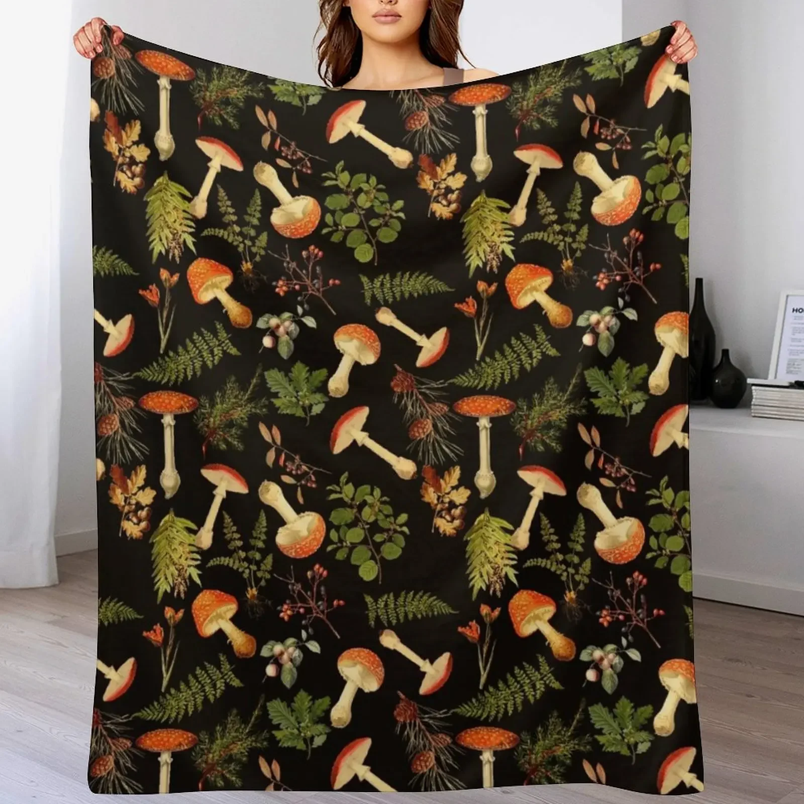 

Thanksgiving Mushroom Harvest Throw Blanket Polar Decorative Sofa heavy to sleep Extra Large Throw Blankets