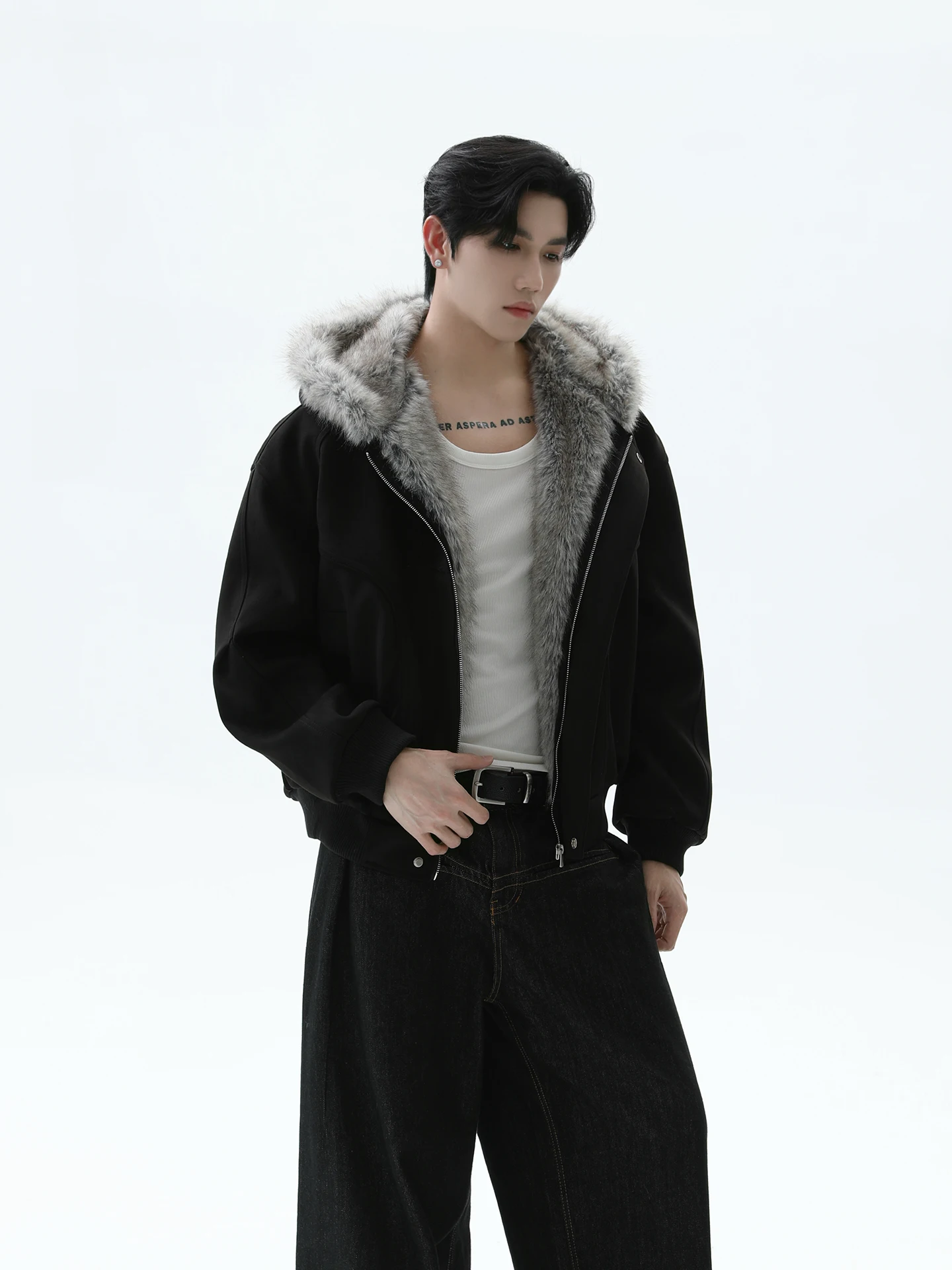 Men's 2025 Winter New Hooded Parkas Stylish Loose Comfort Warm Solid Color Long Sleeve Tops Male Handsome Zipper Hoodies Parkas