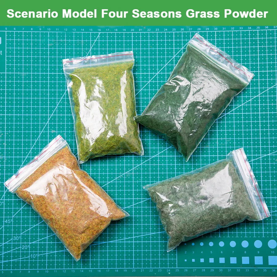 Static Grass Powder Materiais para Miniatura DIY, Sand Table Lawn, Acessório de Layout de Paisagem, 3mm, 30g por Saco