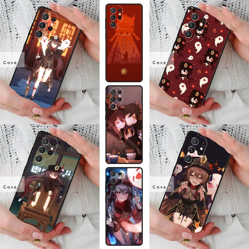 Hu Tao Genshin Impact chibi TPU Phone Case for Samsung Galaxy S26 S25 S24 S23 S22 S21 S20 Note10 Plus FE Ultra Cover