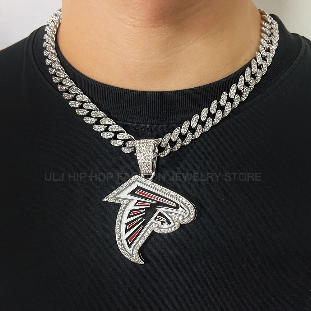 Fashion Bling Hound Pendant Football Chain  Iced out Necklace  With Miami Cuban For Soccer  Sport lover Jewelry