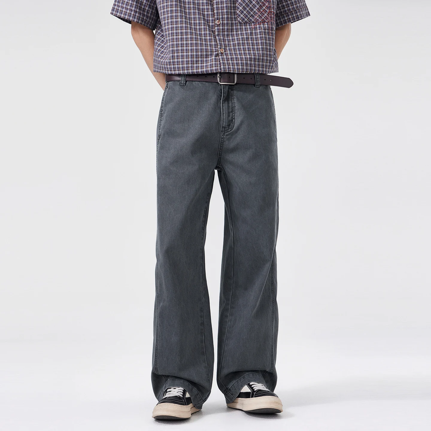 Men Old Money Fashion Vintage Bamboo Pattern Casual Pants Male American Streetwear Straight Retro Pants Trousers