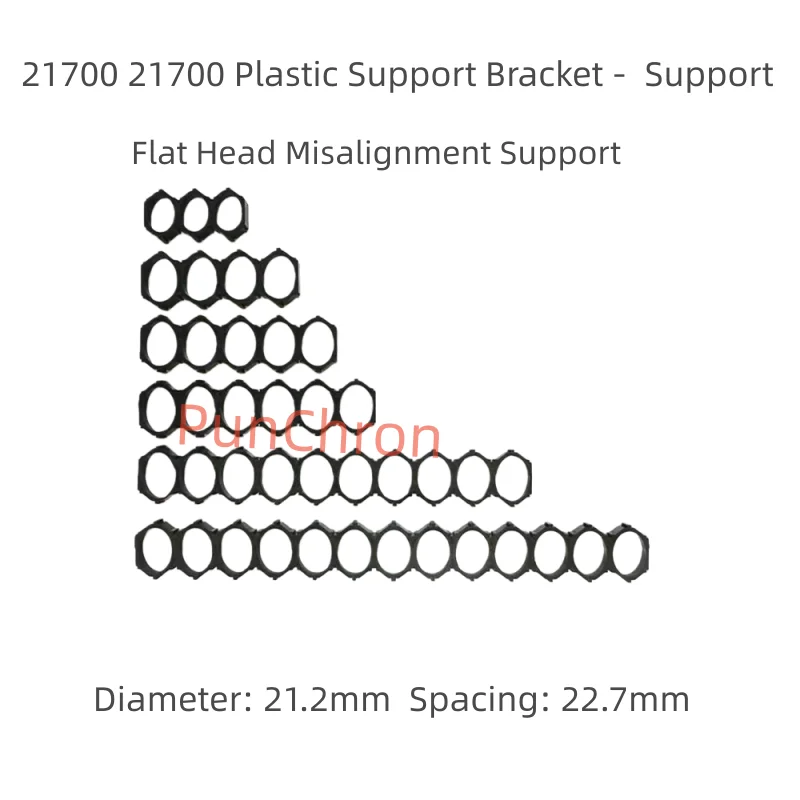 punchron-21700-soporte-de-plastico-para-bateria-aislamiento-y-refuerzo-1-10-orificios-diametro-212mm-espaciado-227mm-version-de-ensamblaje