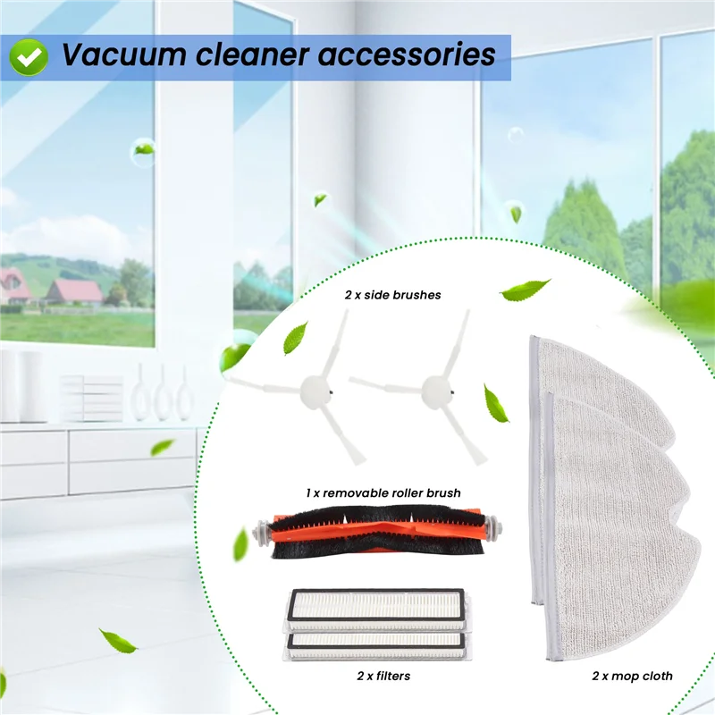 

B47B-For Dreame L10 Pro D9 Robot Vacuum Cleaner Accessories Main Brush Side Brush HEPA Filter Mop Rag