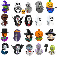 Scary Zombie Vampire Witch Zombie Halloween Building Block Monster Brenner  Action Character AssemblyToy Children Puzzle