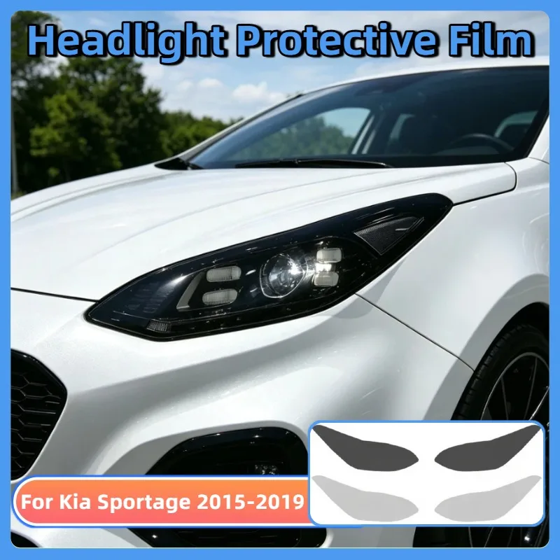 For Kia Sportage 2015-2019 Pre-cut PPF Car Headlight Protective Film TPU Anti-Scratch Sticker Exterior Accessories Styling