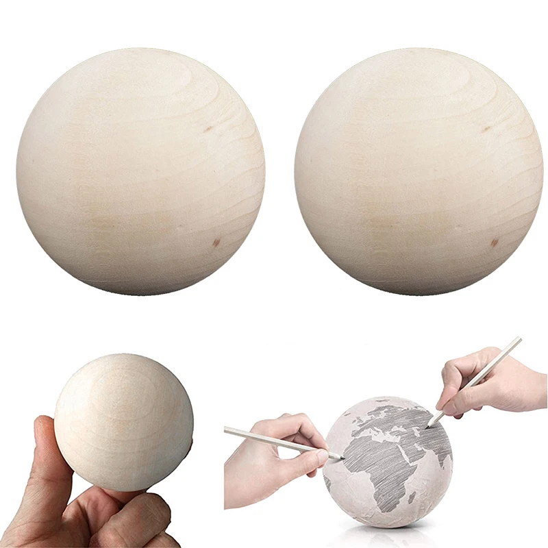 60 mm Broadleaf balls solid natural beech wooden balls Solid wood round ball curtains  wooden bead decorative balls