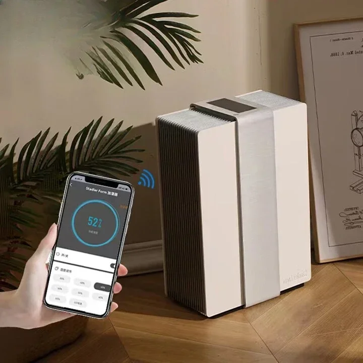 Mist-free humidifier, pregnant women and babies purify, wash with water, smart humidifier WiFi-silver (smart model)