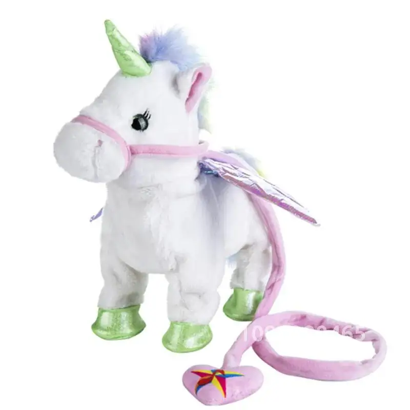 Unicornio eléctrico que camina de 35cm, juguete divertido de peluche, juguete parlante, unicornio que canta, música, juguete de peluche para niños, regalo