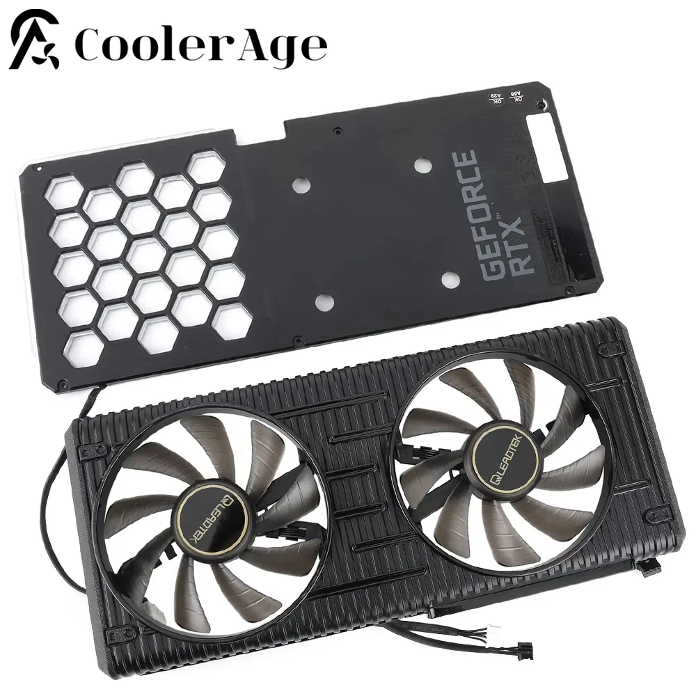 For Palit/Leadtek RTX 3060 3060Ti Dual GENE ES Video Card Fan with Backplane RTX3060 RTX3060Ti Graphics Card Cooling Fan