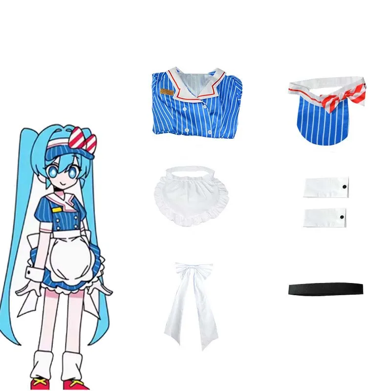 TetoMiku Kasane Teto تأثيري Mesmerizer Vtuber نفس النمط تأثيري الباروكات الزي موحدة ملابس الهالوين نيسيي خادمة فستان