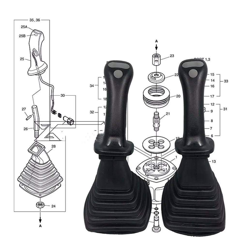 

K9001130 (L.H) K9001131 (R.H) Handle Joystick Assy Fit Excavator DX140LC DX140W DX160LC DX170W DX225LC 300LC340LC 420LC 520LC