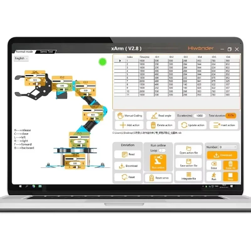 Hiwonder xArm2.0 Intelligent Robotic Arm Kit Programmable with Scratch & Python Support for Assembly Educational