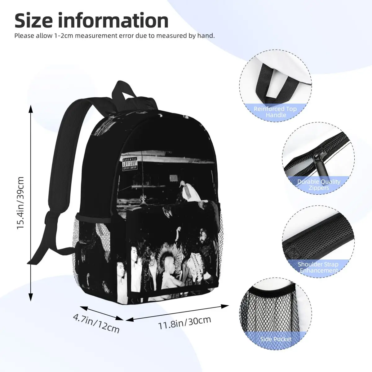 Rapper Playboi Carti Die Lit Backpack Student Boys Girls BookBag Men Women School Bag Computer Shoulder Bags