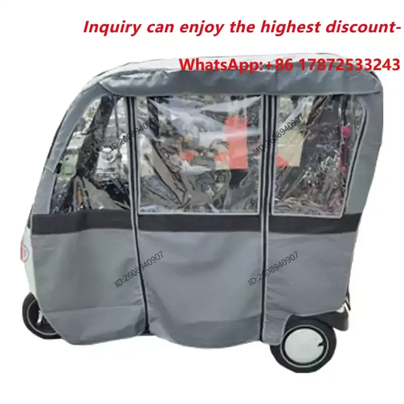 Electric Tricycle Rain Curtain Integrated Sunshade Hood Universal in All Seasons Dustproof, Sunscreen and Cold Resistance