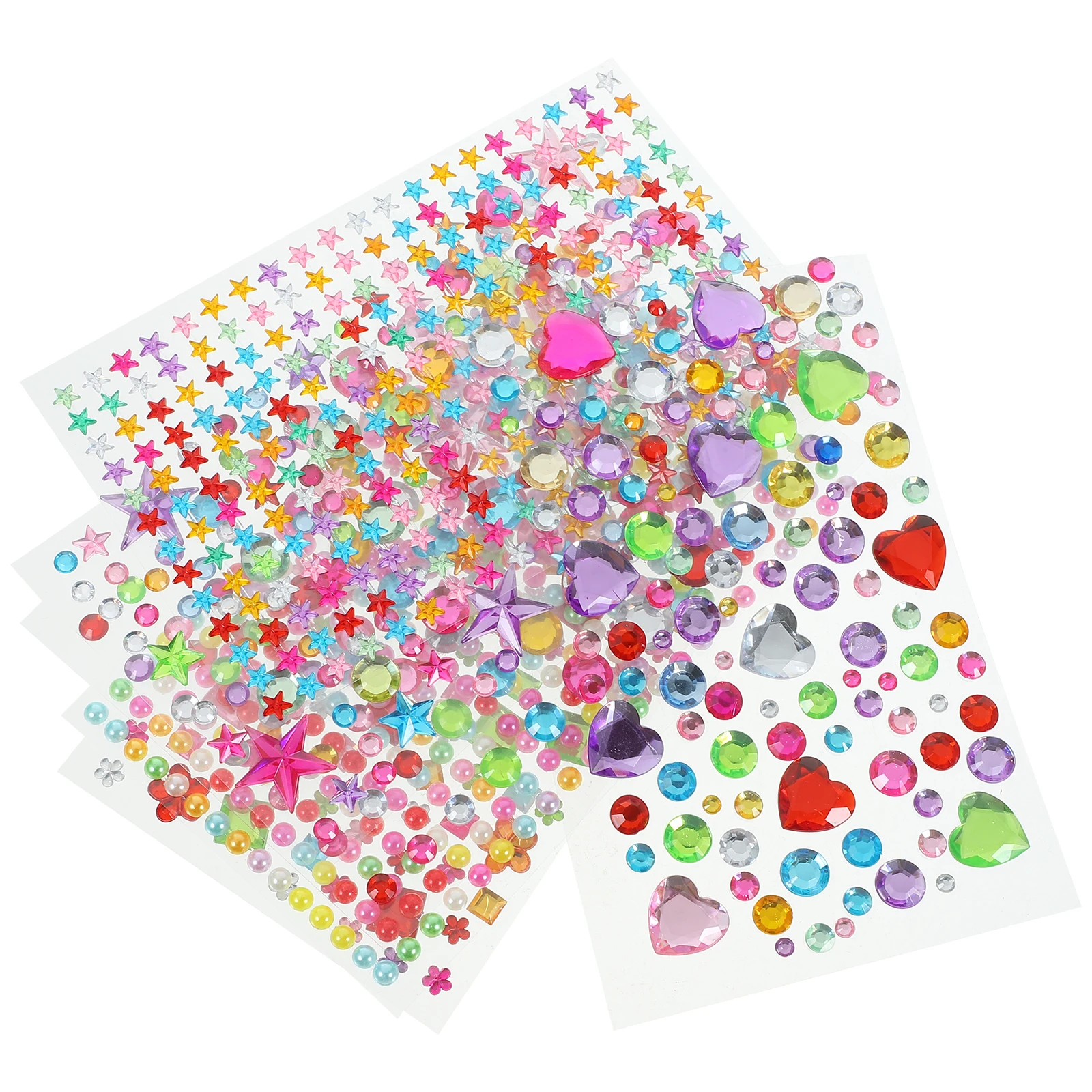 

6Pcs DIY Crystal Gems Stickers Self-Adhesive Acrylic Decorative Crafts Stickers Mobile Phone Case Scrapbooking