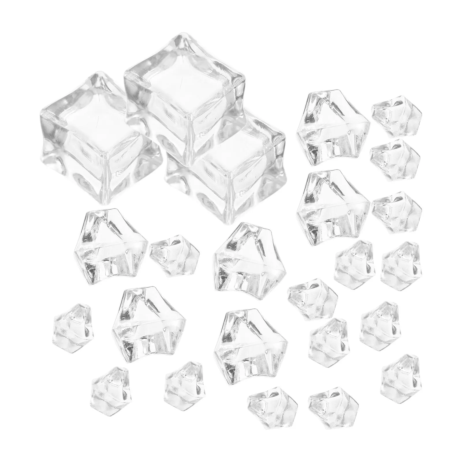 

48 Pcs Fake Cube Props Simulation Ice Cubes Photo Props Acrylic Material High Decorative Ice Cubes for Home Shop