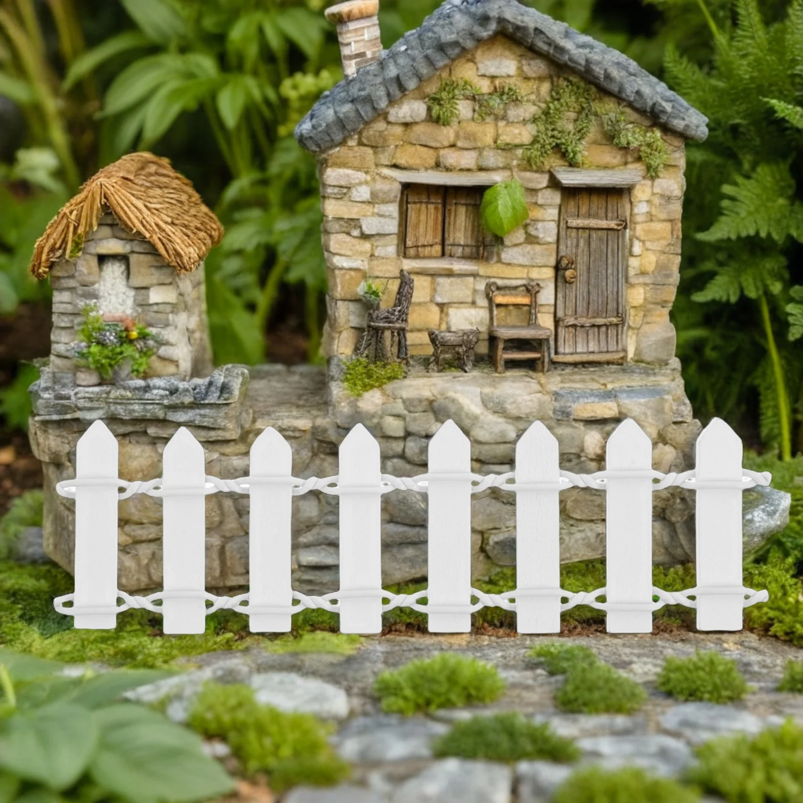

8pcs Creative Micro Landscape Thick Wooden Ornament For Flowerpot Bonsai Terrarium Miniature Picket Fairy Decoration Wood Craft