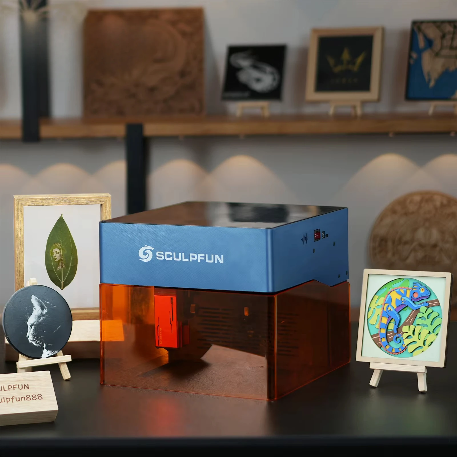 

SCULPFUN iCube 3W Portable DIY Printer Logo Mark Printer Cutter Home Desktop Mini Grabadora Laser Engraving Machines