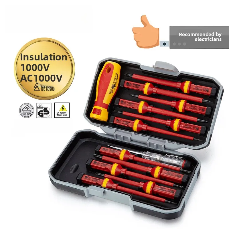 Electrician Insulated Screwdriver Kit, Slotted Phillips Torx Hex Driver Safe Electrical Repair Household Tasks