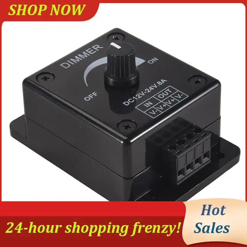 AB31-Black LED Dimmer Switch DC 12V 24V 8A Adjustable Brightness Lamp Bulb Strip Driver Single Color Light Power Supply Controll