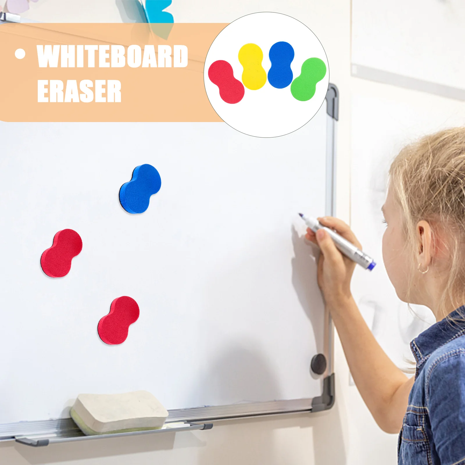 20 Pcs Green Magnetic Whiteboard Eraser Portable Erasers Classroom Office Dry Erasable Multifunction Mini Home Small Eva Child