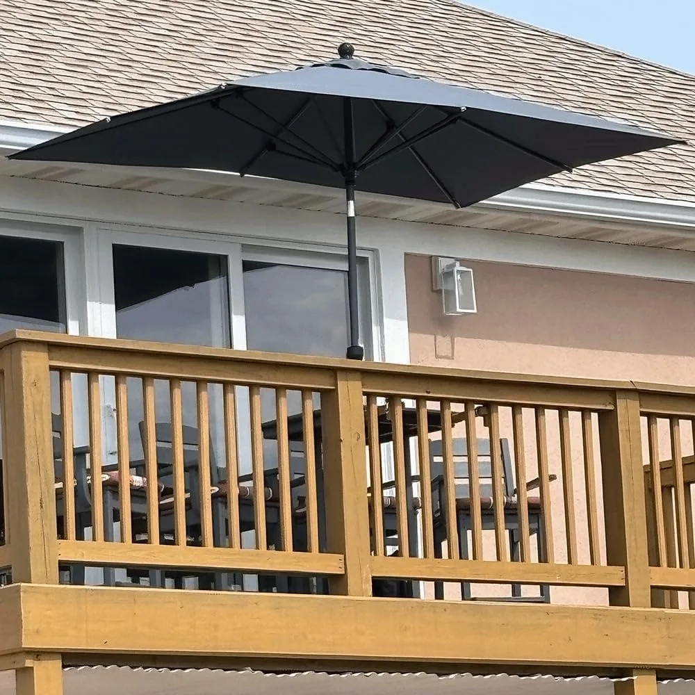 ورقة أرجوانية 9 × 6 بوصة مظلة فناء مستطيلة مظلة طاولة خارجية إطار من الألومنيوم مظلة السوق مظلة شمسية مع 8 قوي #3