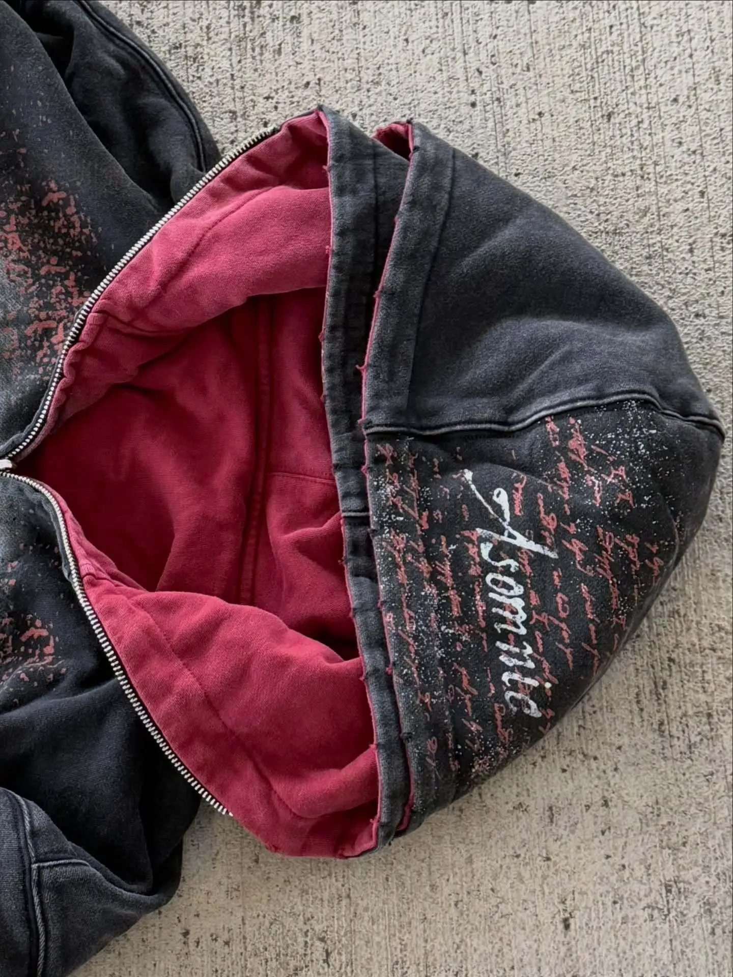 Unisex Y2K Schwergewichts-Hoodie mit Doppelseitigem Druck, Dunkler Grunge Harajuku Streetwear, Personalisiertes Design für Nischenmarkt
