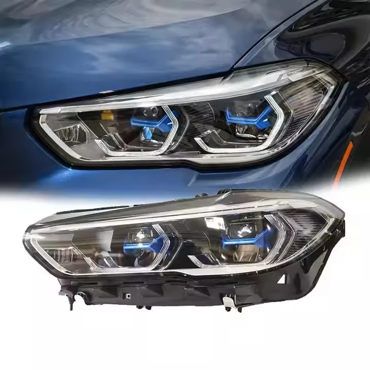 اكسسوارات السيارات المصابيح الأمامية لسيارات BMW X5 G05 2018-2023 OE LED العلوي العارض عدسة DRL الفرامل بدوره مصباح إشارة التوصيل والتشغيل