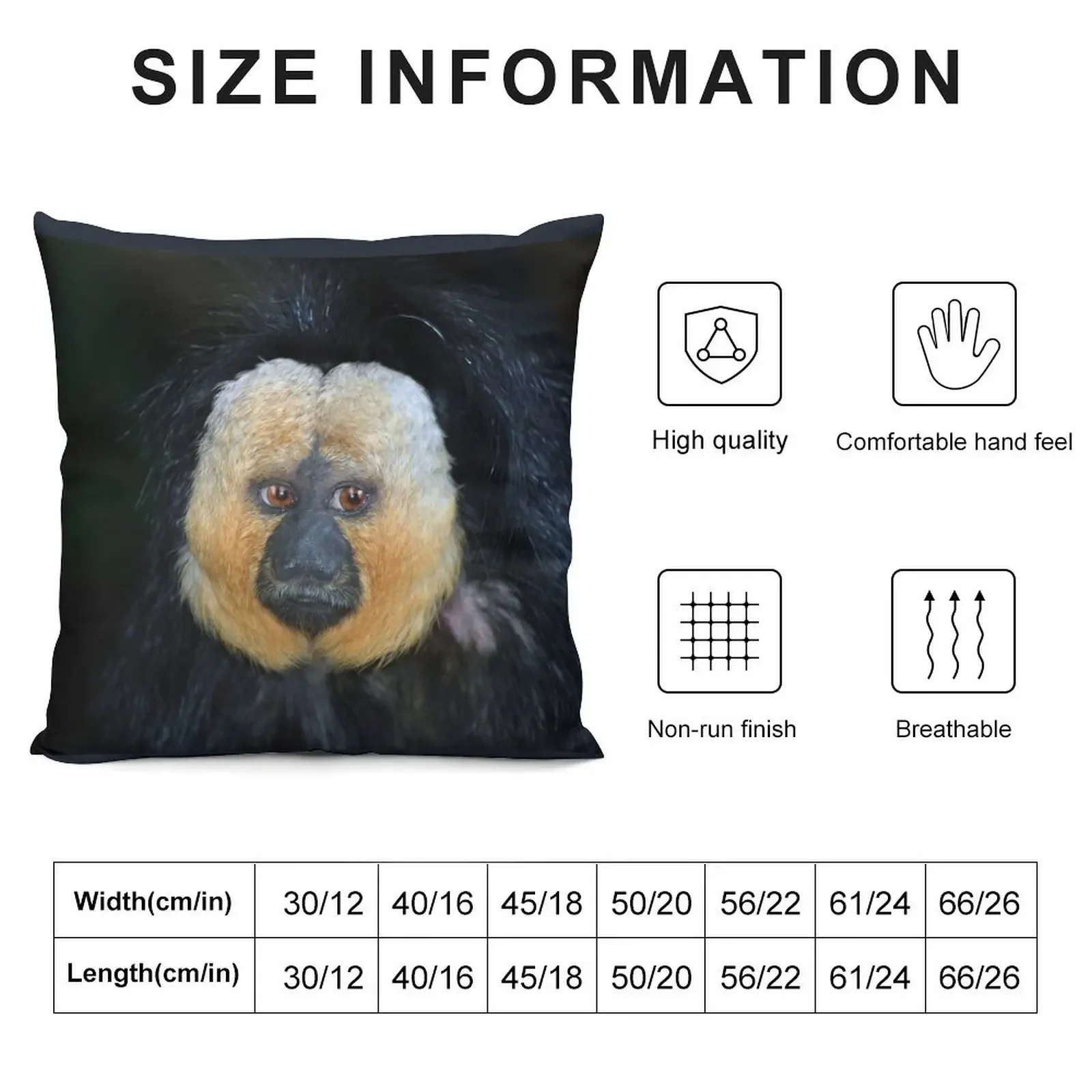 White-faced Saki Monkey Throw Pillow Rectangular Cushion Cover Cushion Child Pillowcase Cushion Christmas Pillow pillow