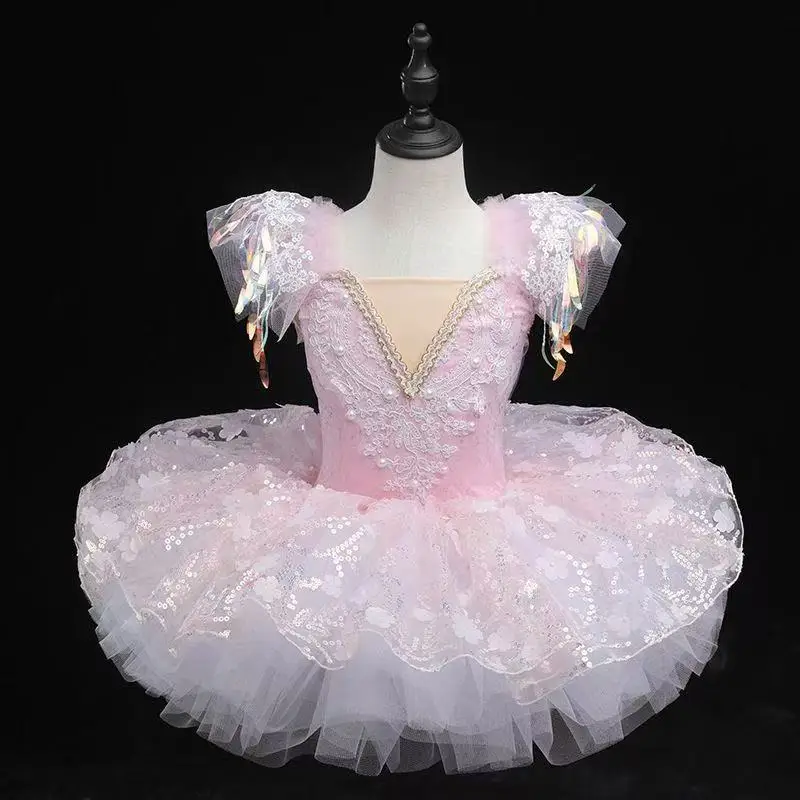 

Summer Cute Children's Dress Ballet Party Outfit Girls' Swan Dance Dresses Princess Show Tutu Skirt Baby Vestidos Costume Kids