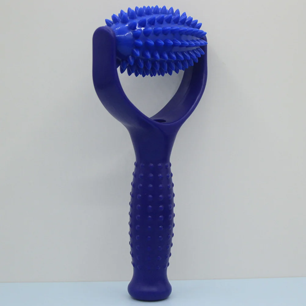 Shoulder Massager Spiked Ball Roller Stick Yoga (Blue) Home Neck Back Stretching Tool Leg