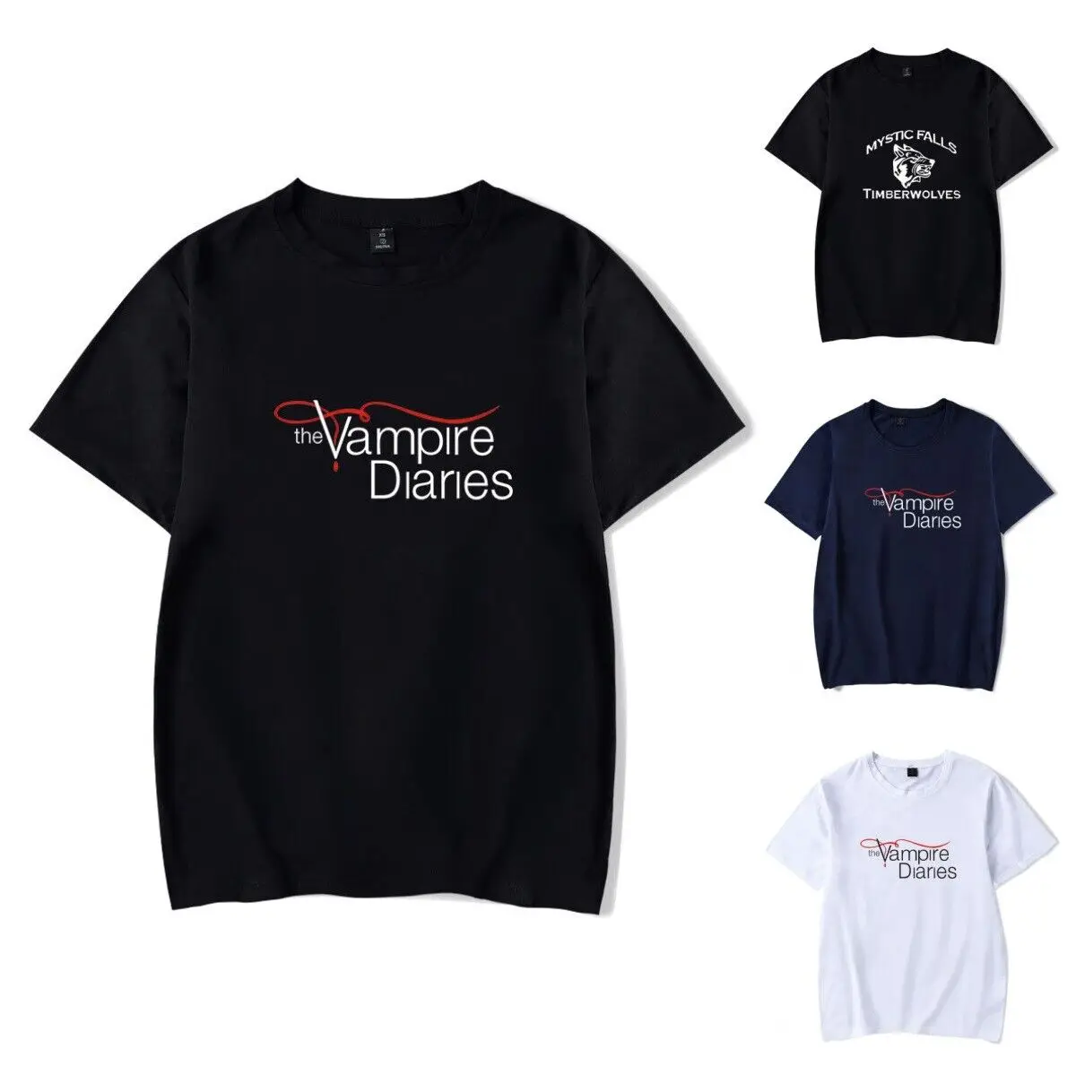 The Vampire Diaries T-Shirts Men Women Casual Short Sleeve Crew Neck Tee T Shirt