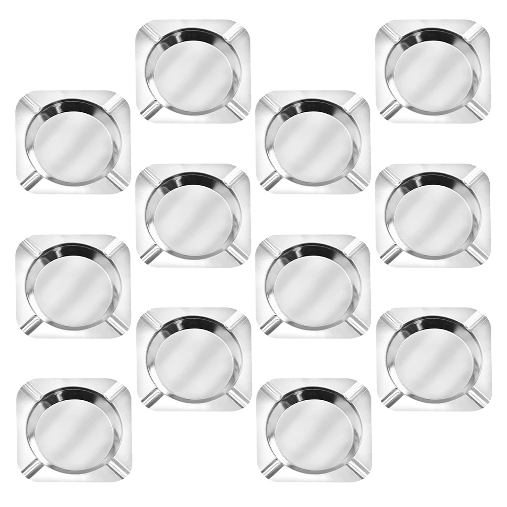 

12 Pcs Ash Tray Ashtray Holder Household Trays Men Silver Can Office