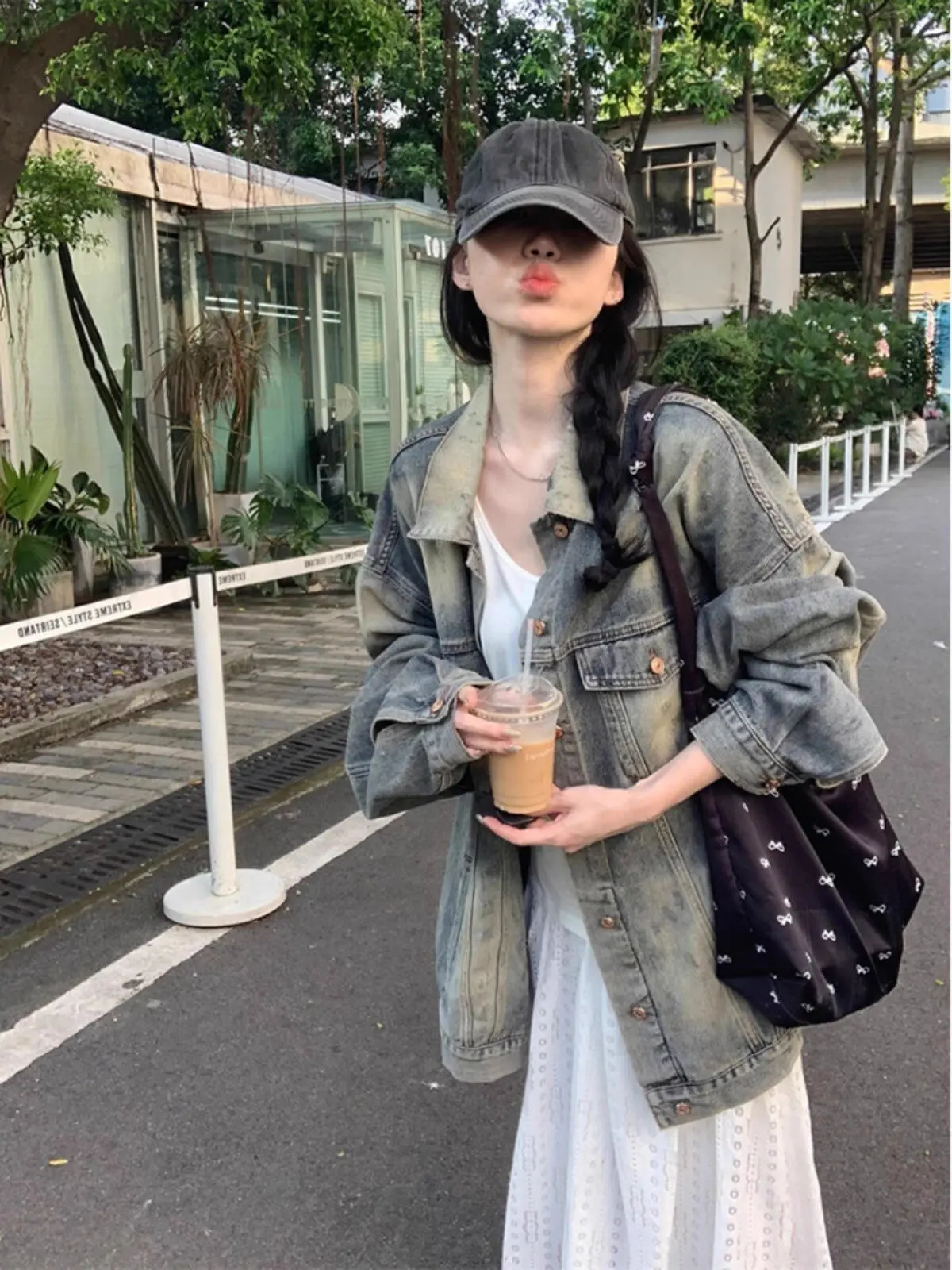 Denim Coats Jacket For Women Womens Autumn Vintage Tweed Sashes Waist-Closed Collared Ruffled Checked Epaulettes Notched Jackets