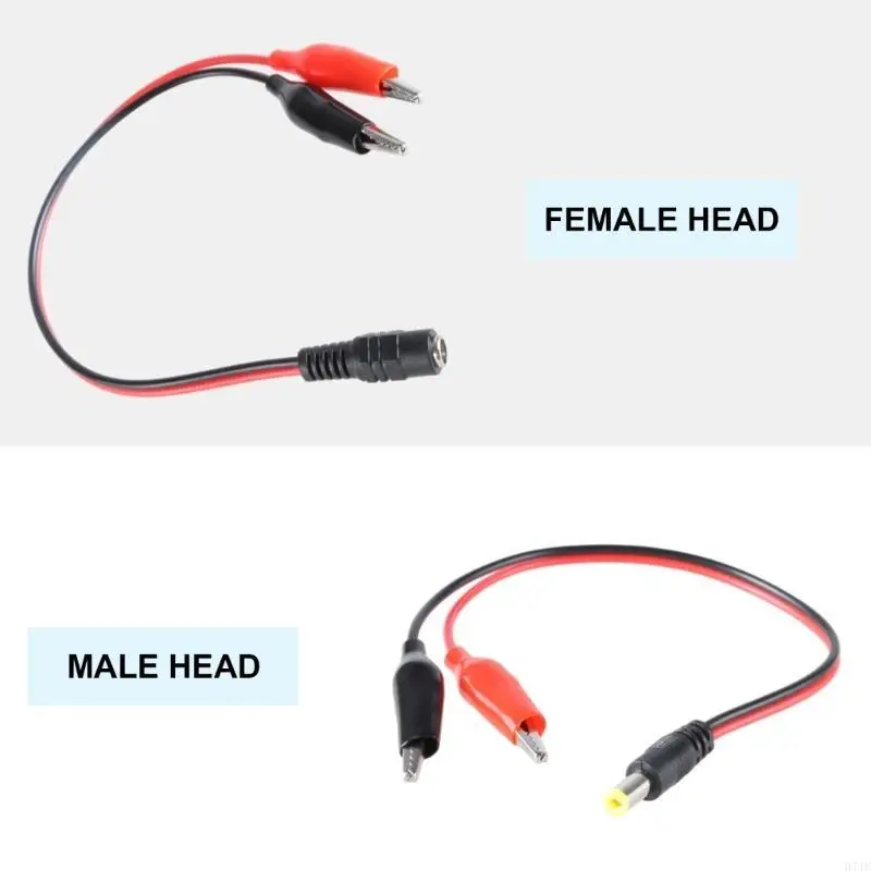 Cable fuente alimentación flexible H7JF DC5.5x2.1 mm a 2 Alligators Cable clip para enrutadores LED