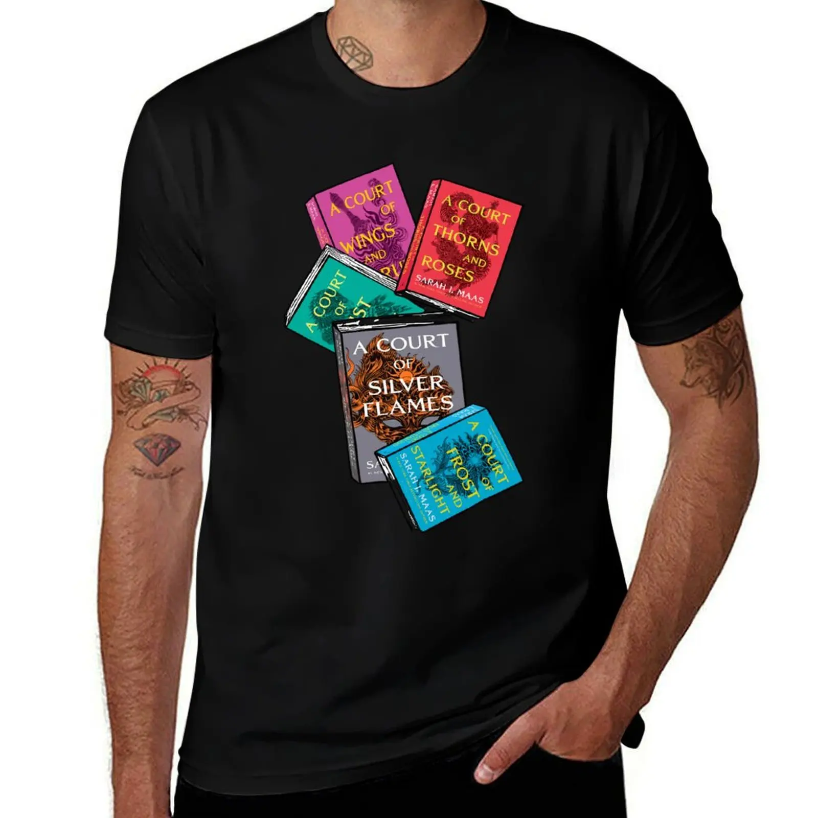 

acotar books Bookish 4 Book Pack Book Set T-Shirt t shirt man plain man tshirt man t shirt summer T-shirt