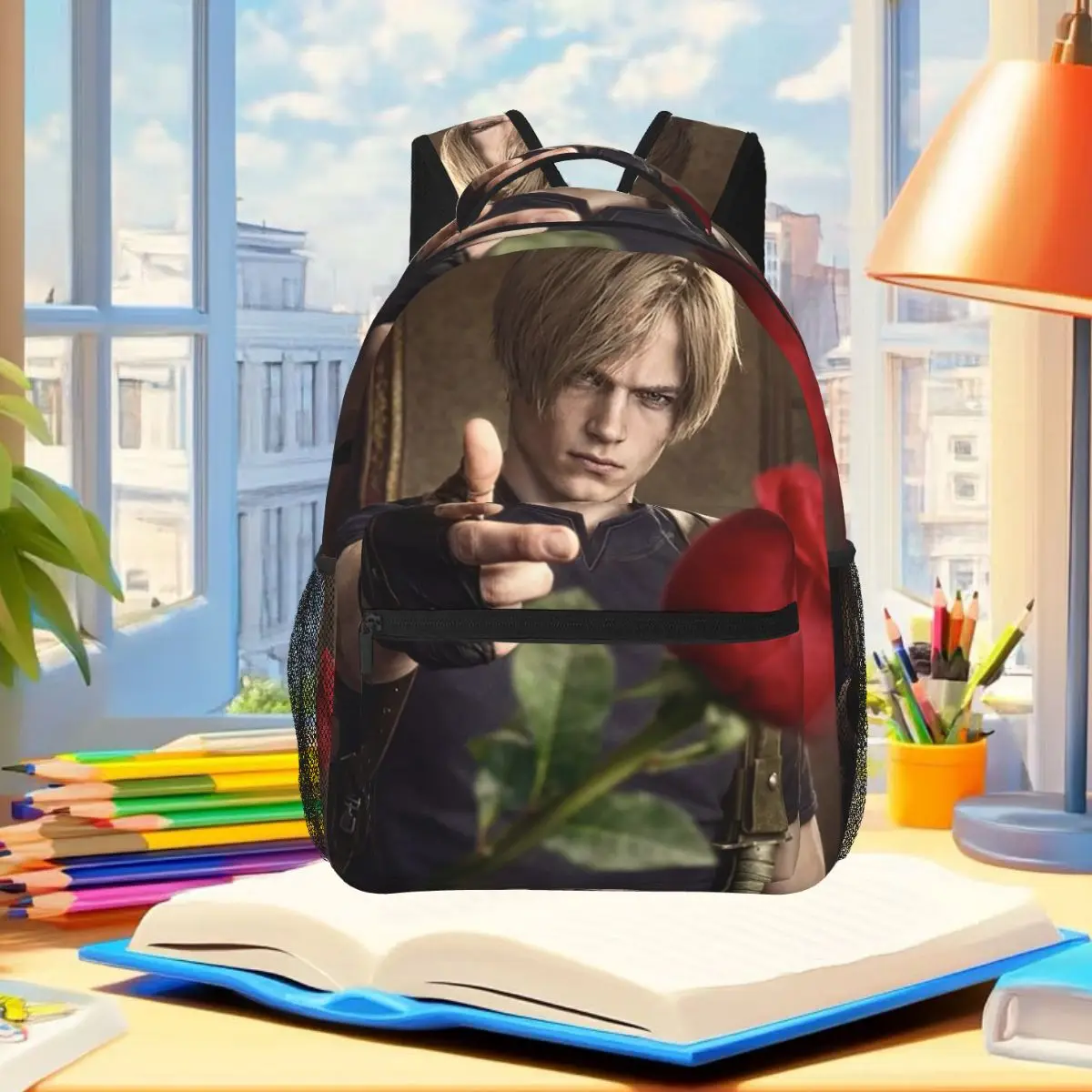 Resident Evils Leon Kennedy Game Student Backpack School Bag Hiking Travel Daypack for Boys Girls Fashion Bookbag Shoulder Bags view 6