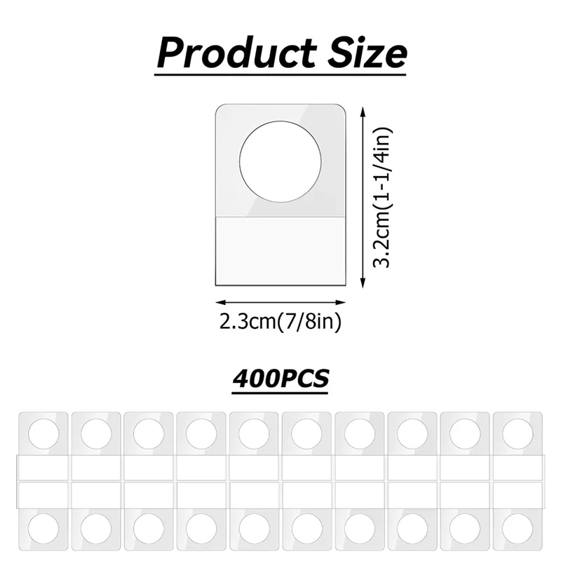 

Suitable Hang Tabs, 400 Pcs Clear Sticky Hanging Tags Round Hole Self Adhesive Plastic Hang Tabs For Hanging Retail Display