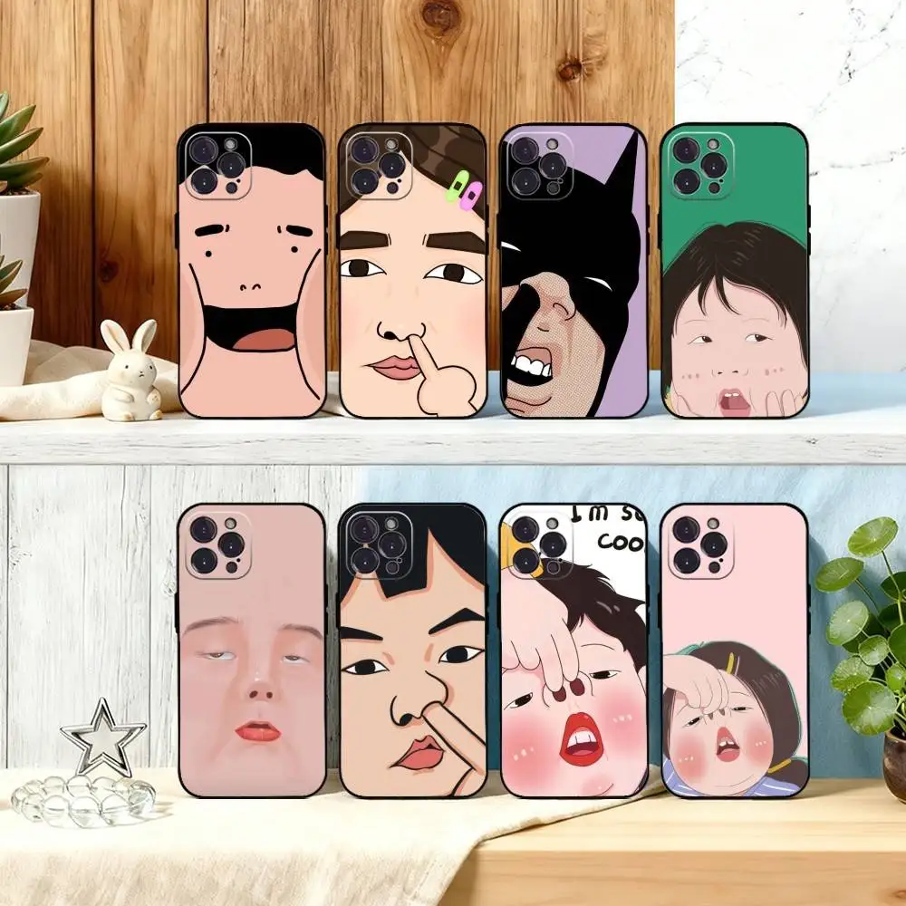 

F-FUNNY And cute stickers Phone Case For iPhone17,16,15,14,13,12,Plus,Pro Max, 5G Others Soft Black Cover