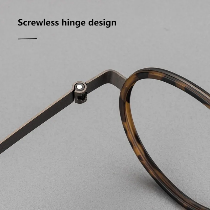 

Danish Designer Ultra-Light Titanium Round Screwless Eyeglasses Men's Vintage Prescription Glasses Frames Women's Luxury Eyewear