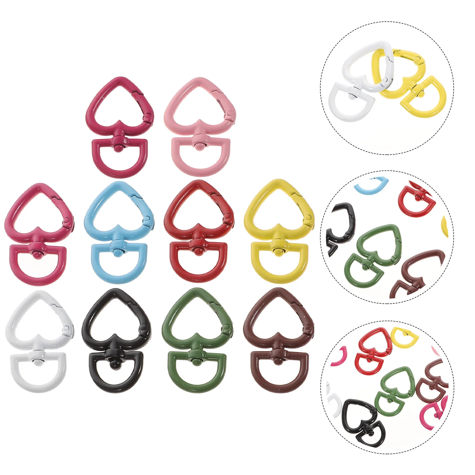 

10Pcs DIY Heart Clasps Keychain Making Accessories Reliable Clasps for Jewelry Crafting Projects Heart Clasp Keychain Bulk