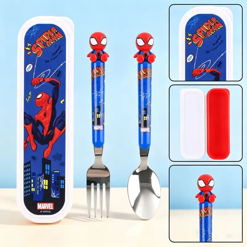 In Stock Spider-Man Cutlery Set Spoon Fork Tableware Stainless Steel Dining Utensils Character Gift For Fans Birthday Holiday view 2