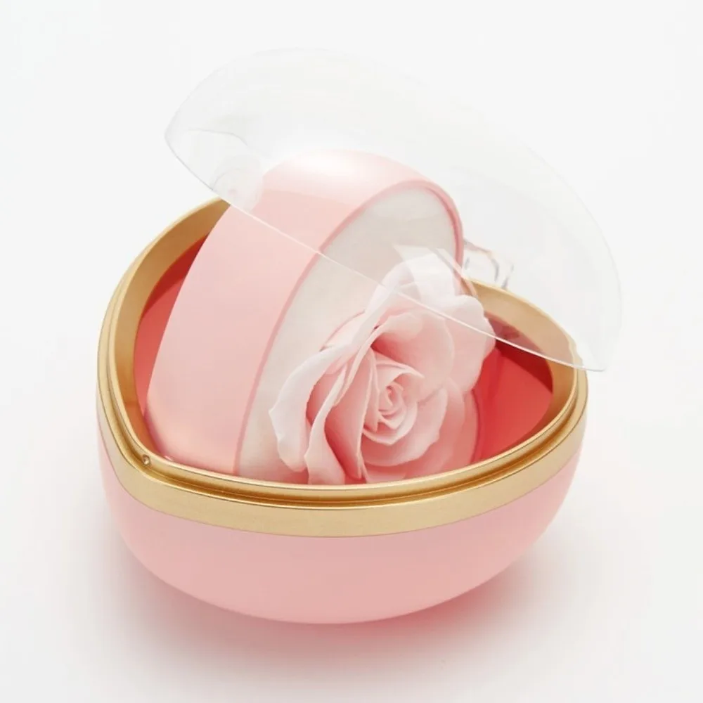 

Romantic Preserved Flower Flip Ring Box Heart Shape Storage Box Valentine Gift Boxes Ring Display Jewelry